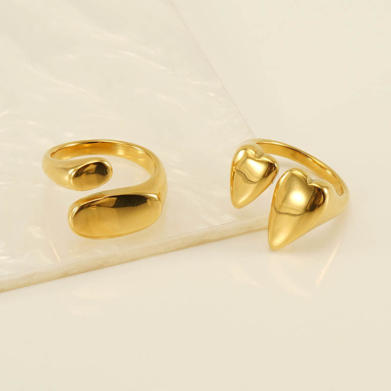 Nueva moda europea y americana de acero inoxidable de las mujeres anillo clásico versátil de cercanías anillo de titanio de acero 18K anillo de oro para las mujeres