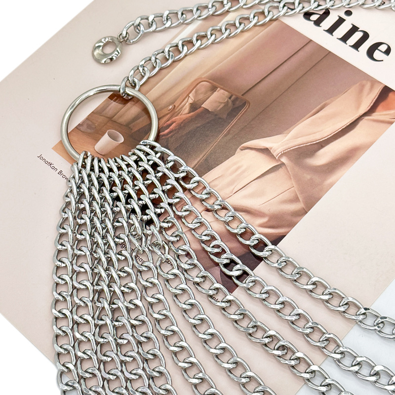 Sweet Solid Color Alloy Chain Women's Waist Chain 1 Piece display picture 9