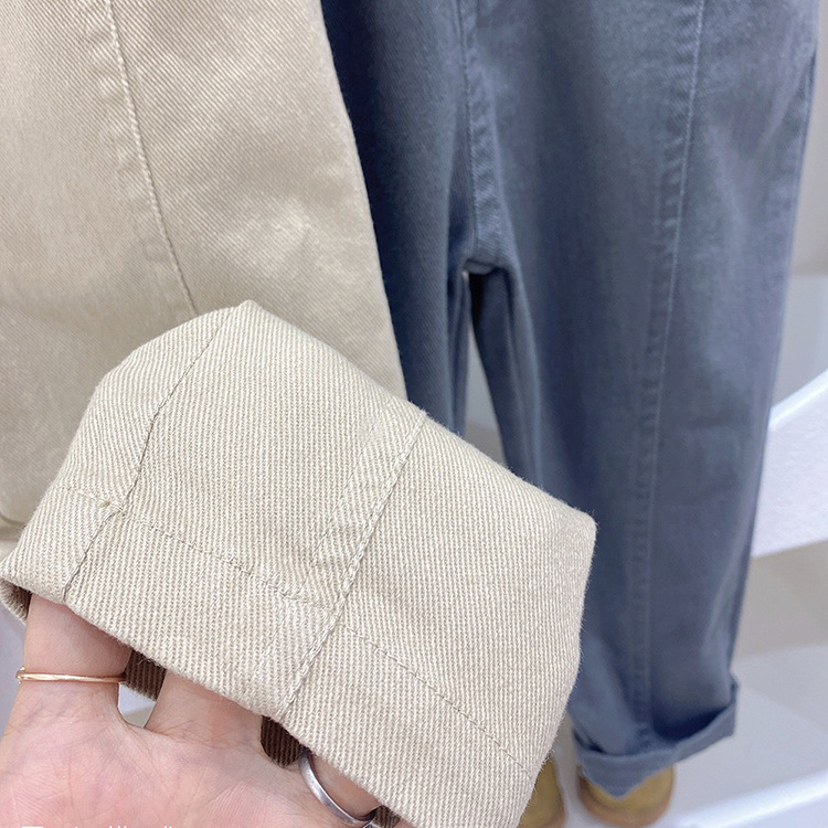 Khaki, Grey, White Color Simple Style Letter Solid Color Cotton Boys Pants