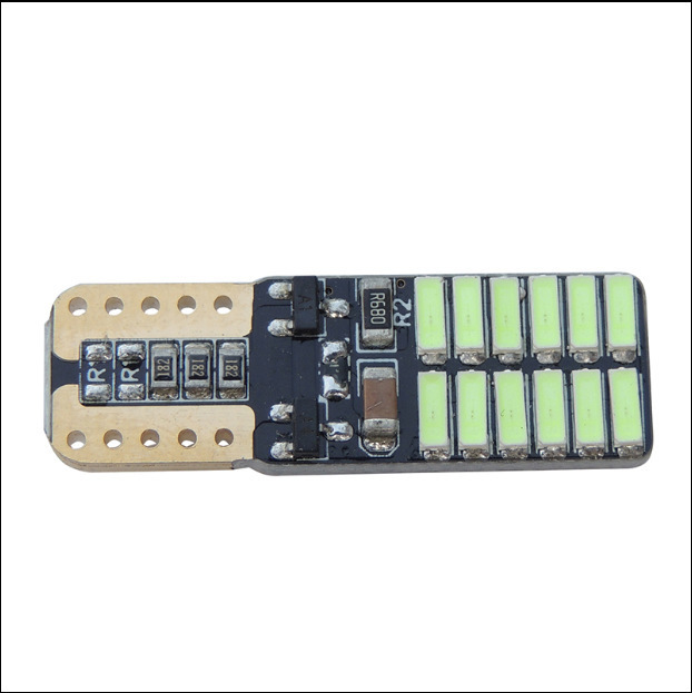 Nuevo resalte T10 ancho luz decodificación 24smd resalte 4014 voltaje amplio corriente constante led coche CANbus