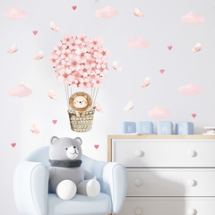 新款LD64180卡通動物獅子熱氣球兒童臥室客廳牆面裝飾牆貼紙自粘