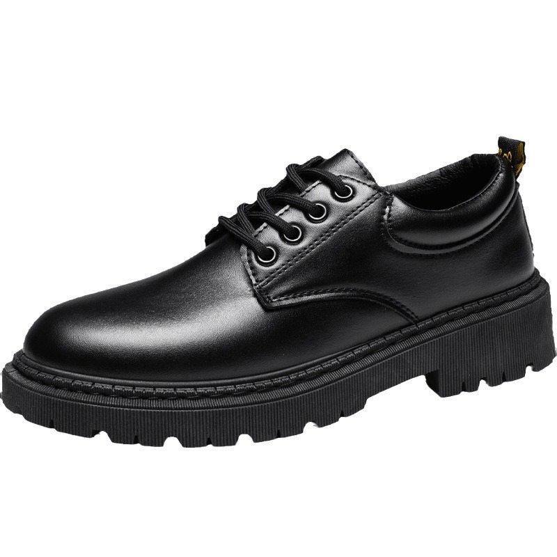 Versatile Black Leather Men's Martin Boots For Work And Business_voghion.com
