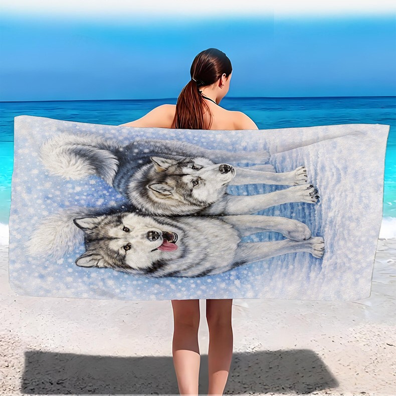 Amazon European and American Single-Sided Velvet Beach Towel Cross-Border Printed Microfiber Beach Bath Towel Special Towel for the Seaside