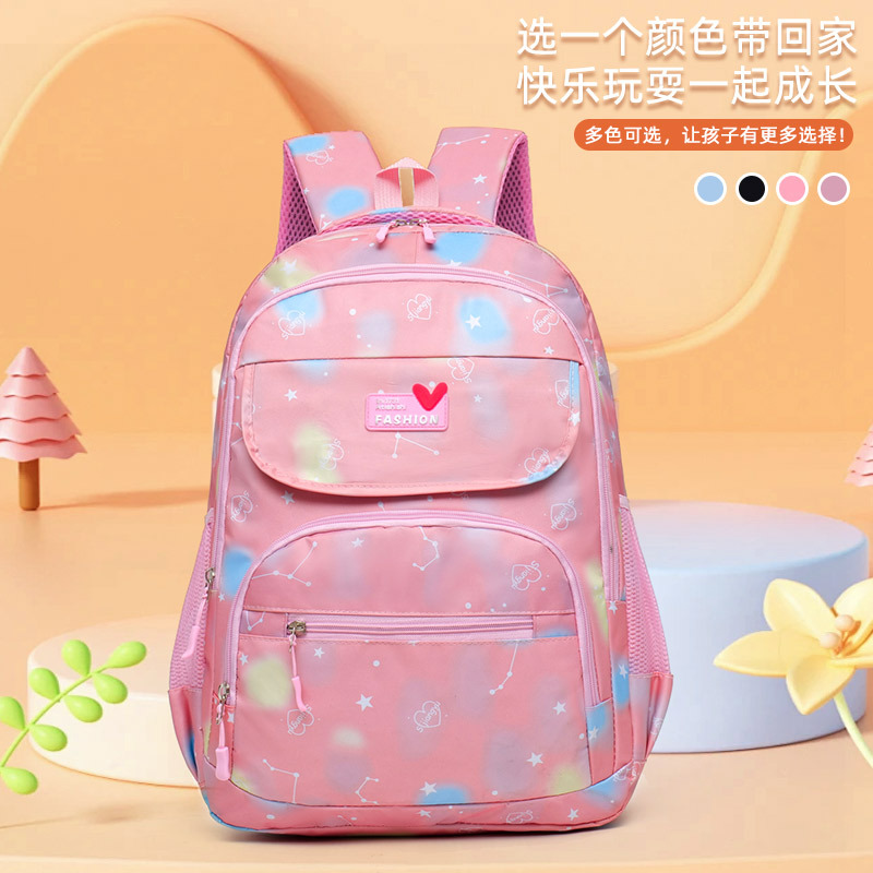 New Schoolbags for Female Primary and Secondary School Students, Lightweight Spine-Protecting Large-Capacity Cartoon Multi-Color Backpacks, Small Fresh Backpacks