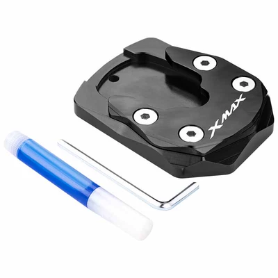 Suitable for Yamaha Xmax125 250 300 Modified Aluminum Alloy Side Support Enlarged Seat Side Kickstand Enlarged Pad (Electric car big tripod) - extended-temple-pad-black
