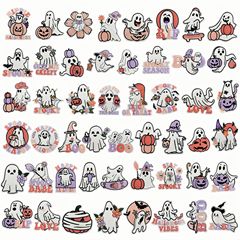 漫画ハロウィンゴースト刺繍布ステッカーコンピュータ刺繍パッチアクセサリー衣類アクセサリーアイロン接着剤在庫あり