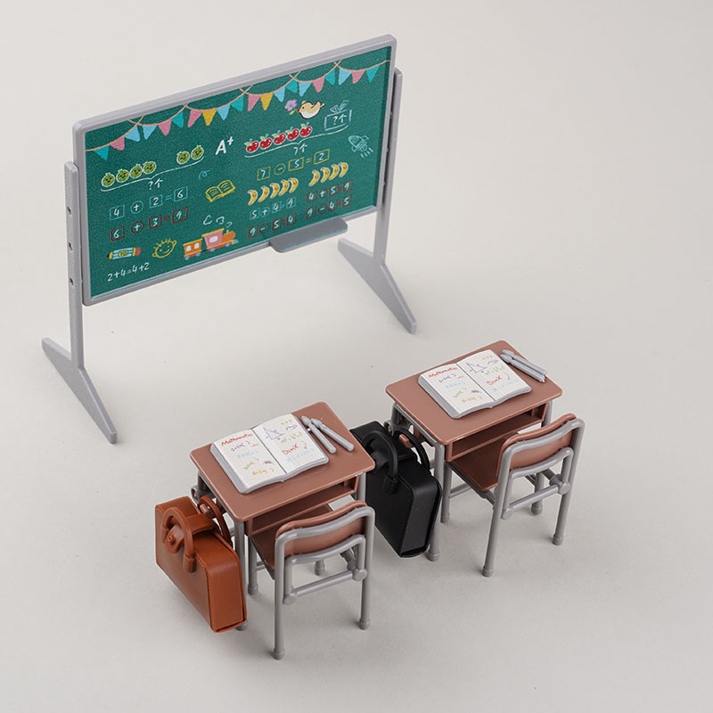 Simulated Cute Mini Playhouse Classroom Art Studio Desk Blackboard Chair Set Model Small Ornaments Children's Toys Simulated Cute Mini Playhouse Classroom Art Studio Desk Blackboard Chair Set Model Small Ornaments Children's Toys