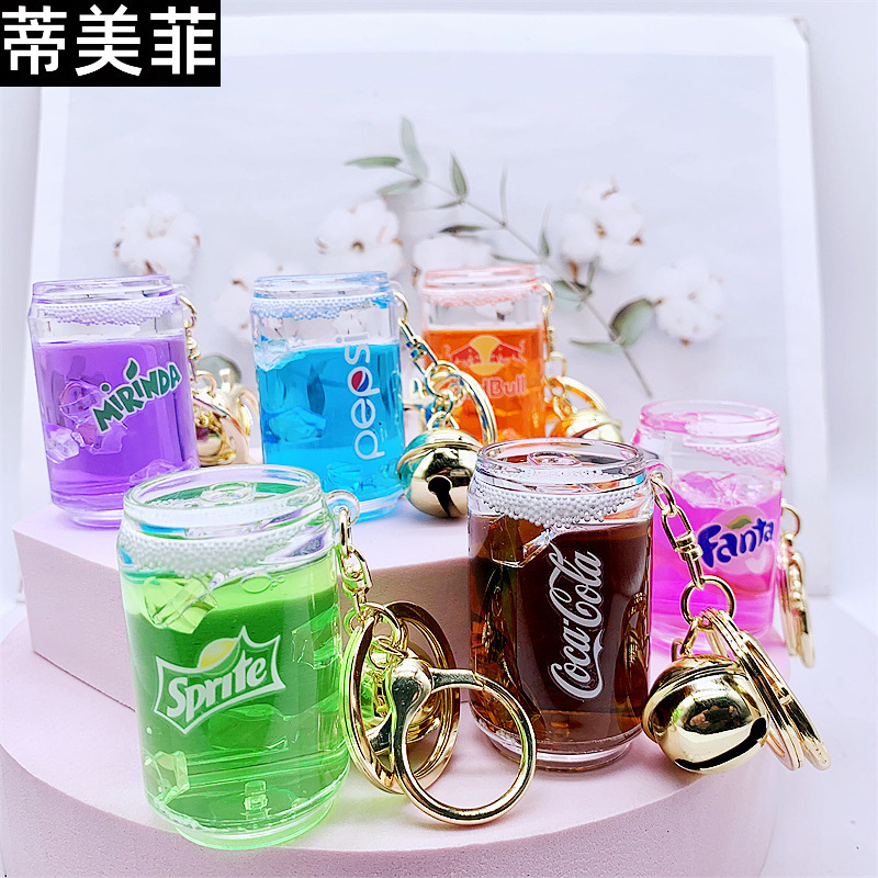 Oil-Infused Ice-Cold Drink Cola Bottle Keychain Liquid Pendant Couple Bag Accessory Female Couple Style Car Key Oil-Infused Ice-Cold Drink Cola Bottle Keychain Liquid Pendant Couple Bag Accessory Female Couple Style Car Key