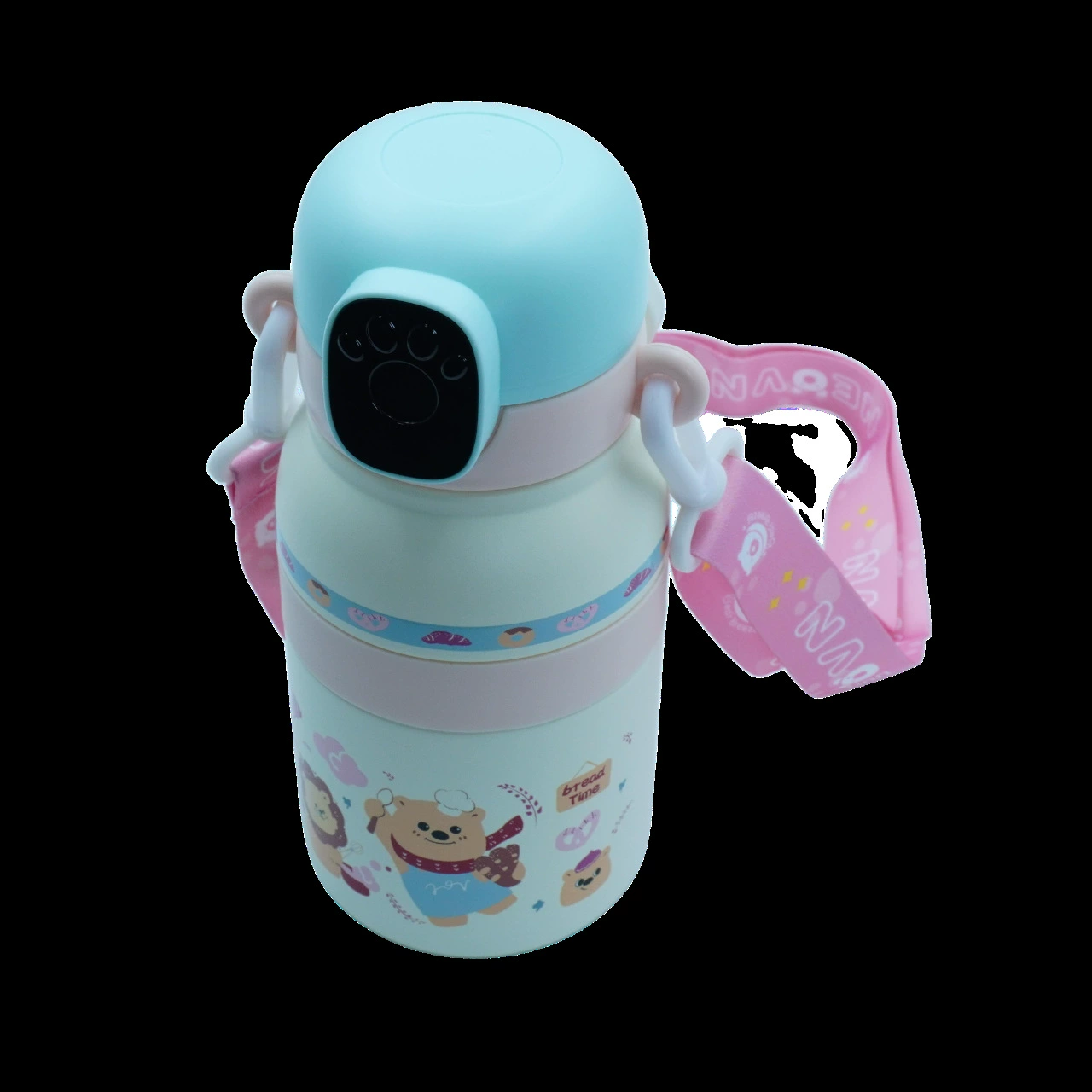 Children's straw with glass, shatterproof glass