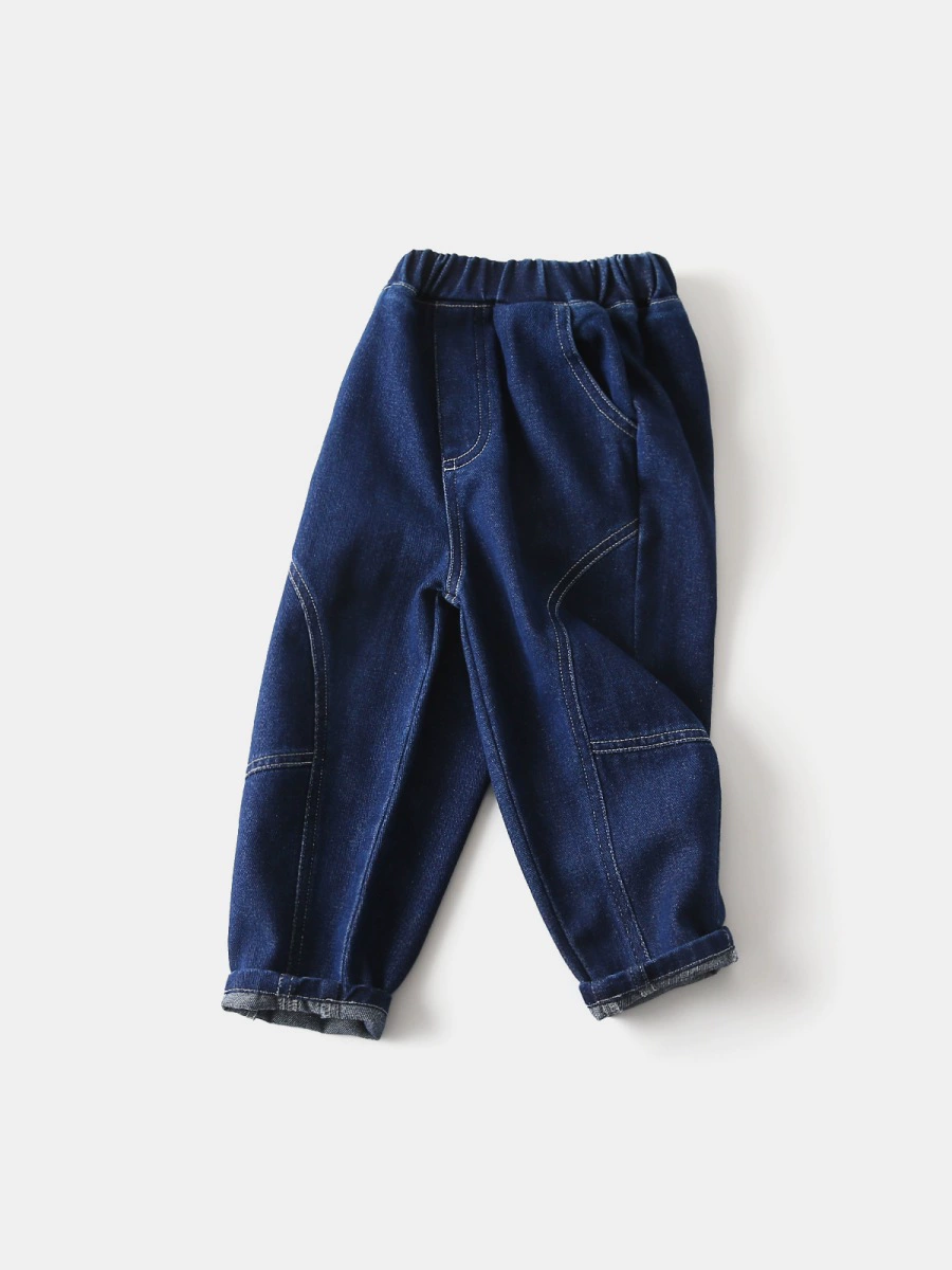 Джинсы для мальчиков, классические детские индийские/индиго? trousers, Korean style