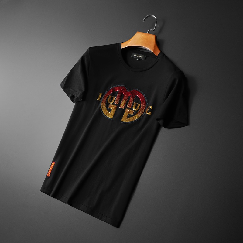 T-shirt homme coupe ajustée avec sequins pour été_voghion.com