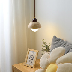 Huangdong Stone Japanese Wabi-Sabi Style Bedside Lamp, Retro Nordic Homestay Designer Minimalist Restaurant Pendant Lamp