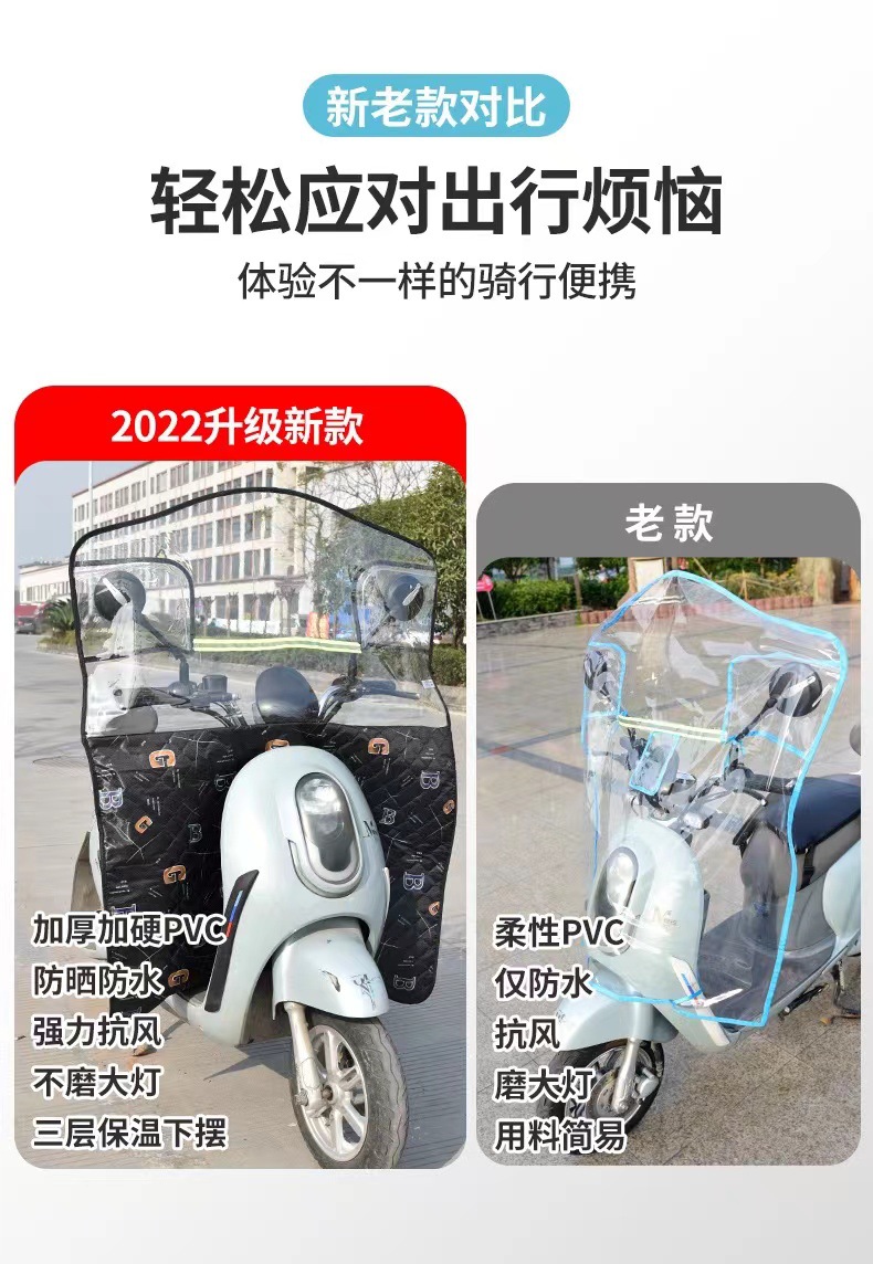 HD universal electric car electric thickened windshield battery car transparent battery motorcycle rainproof windshield