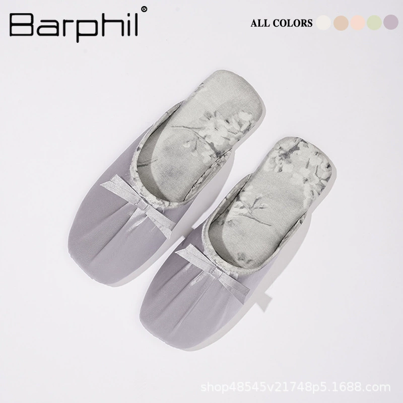 Barphil Женские тканевые тапочки-половинки с закрытым носком, домашний стиль, летний французский 2025