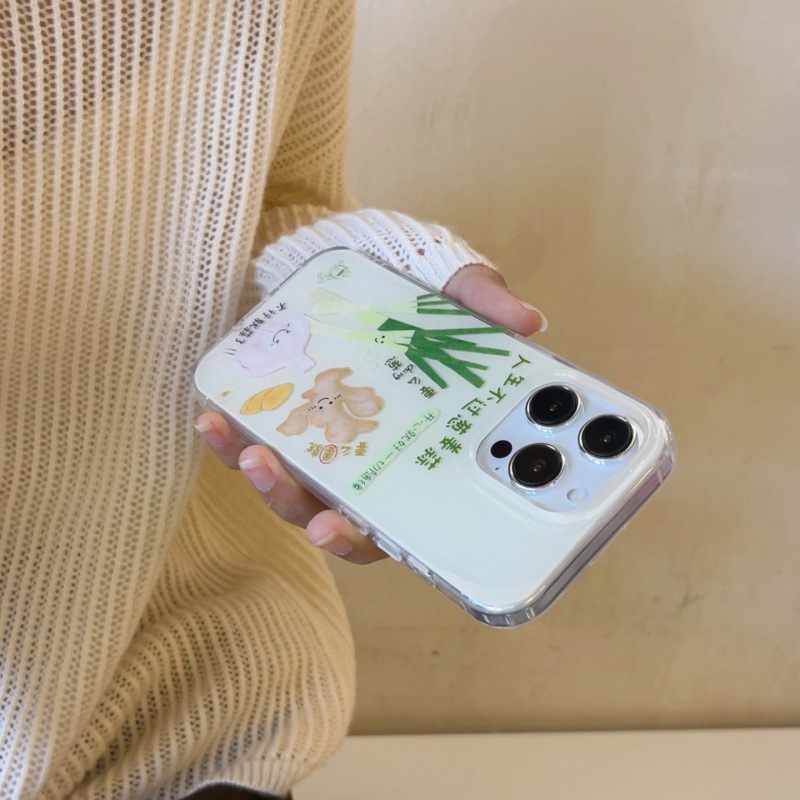 Vida divertida, pero el texto de cebolla, jengibre y ajo es adecuado para Apple 16Pro nueva funda para teléfono móvil 15ProMax 14/13 nuevo