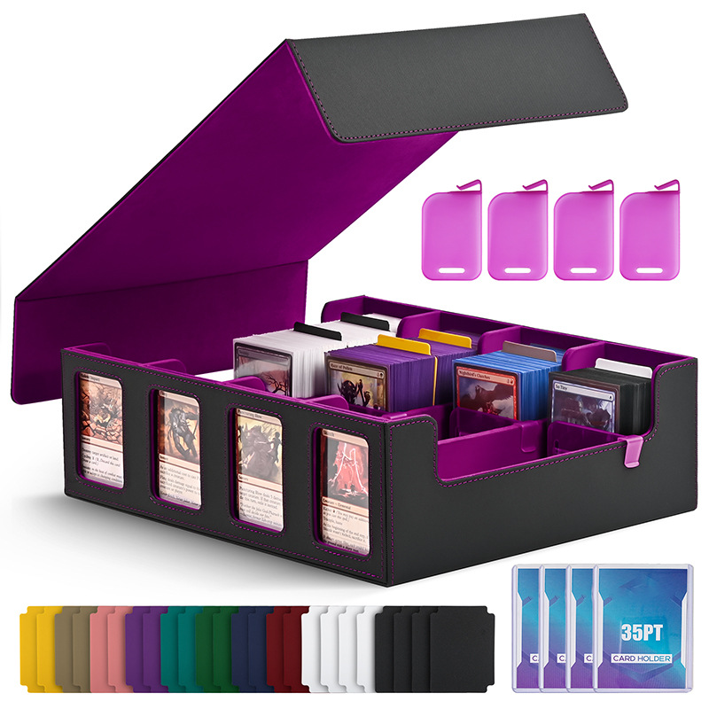 검정색과 보라색 4줄(구성품: 카드 홀더 4개 + 카드 홀더 4개 + 구분선 12개)