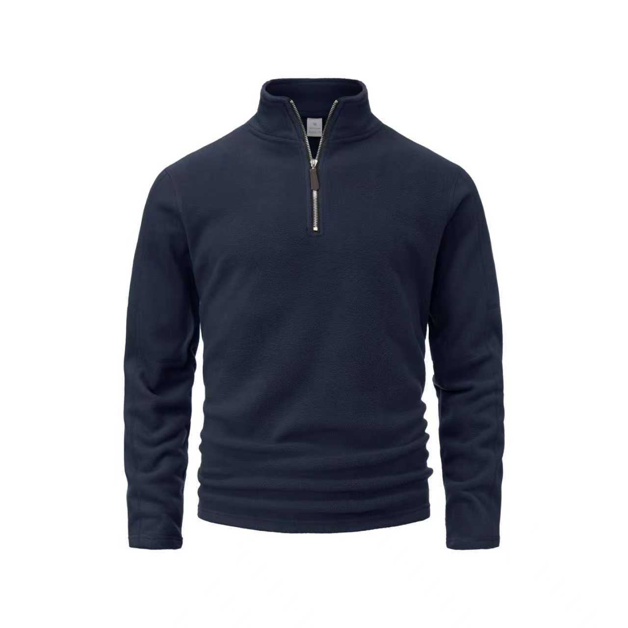 Otoño e invierno transfronterizos, suéter de media cremallera para hombres, 100 trajes de terciopelo empalmados, chaquetas de fitness y carreras para hombres