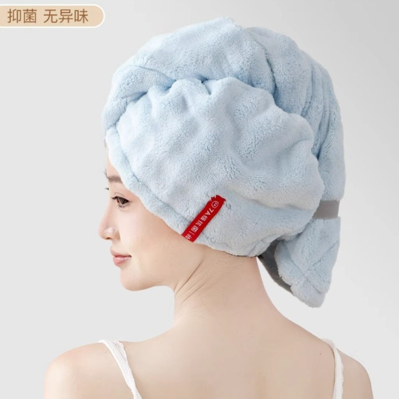 2025新款泡泡绒宽尾干发帽家用洗头速干女干发毛巾吸水包头巾浴帽|undefined