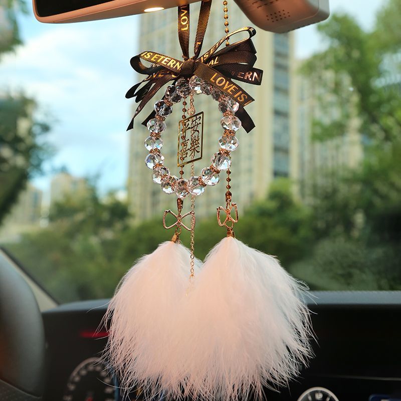 블랙보우 크리스탈 펜던트 [평화와 기쁨] + 깃털