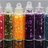 Nail trigger supplies Nail wlyry sequin beads long strip glitter hollow sequins 12 small round bottles 6 models