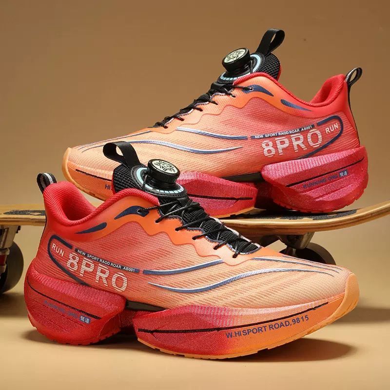 2025春夏款旋转扣新款碳板运动鞋青少年情侣款网面透气竞速跑步鞋