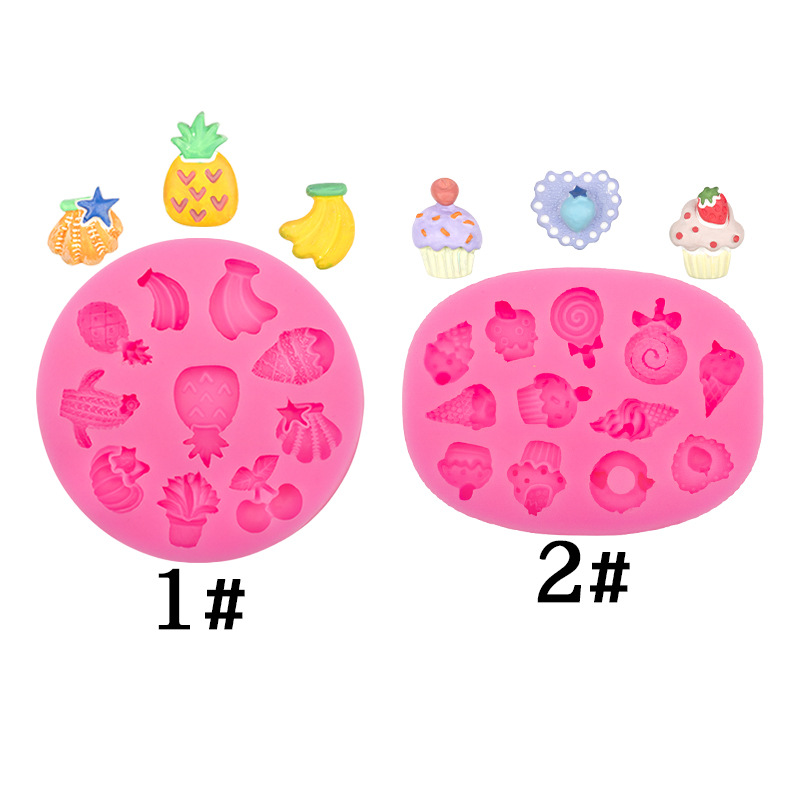 Cake Fruit Lollipop serie aromaterapia piña helado cono forma molde de silicona fondant chocolate