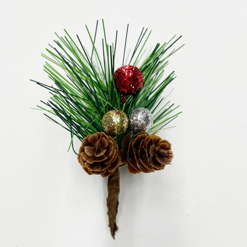 クロスボーダークリスマス装飾松葉挿しクリスマス装飾模擬松ぼっくり松葉クリエイティブギフトボックス DIY アクセサリー|undefined