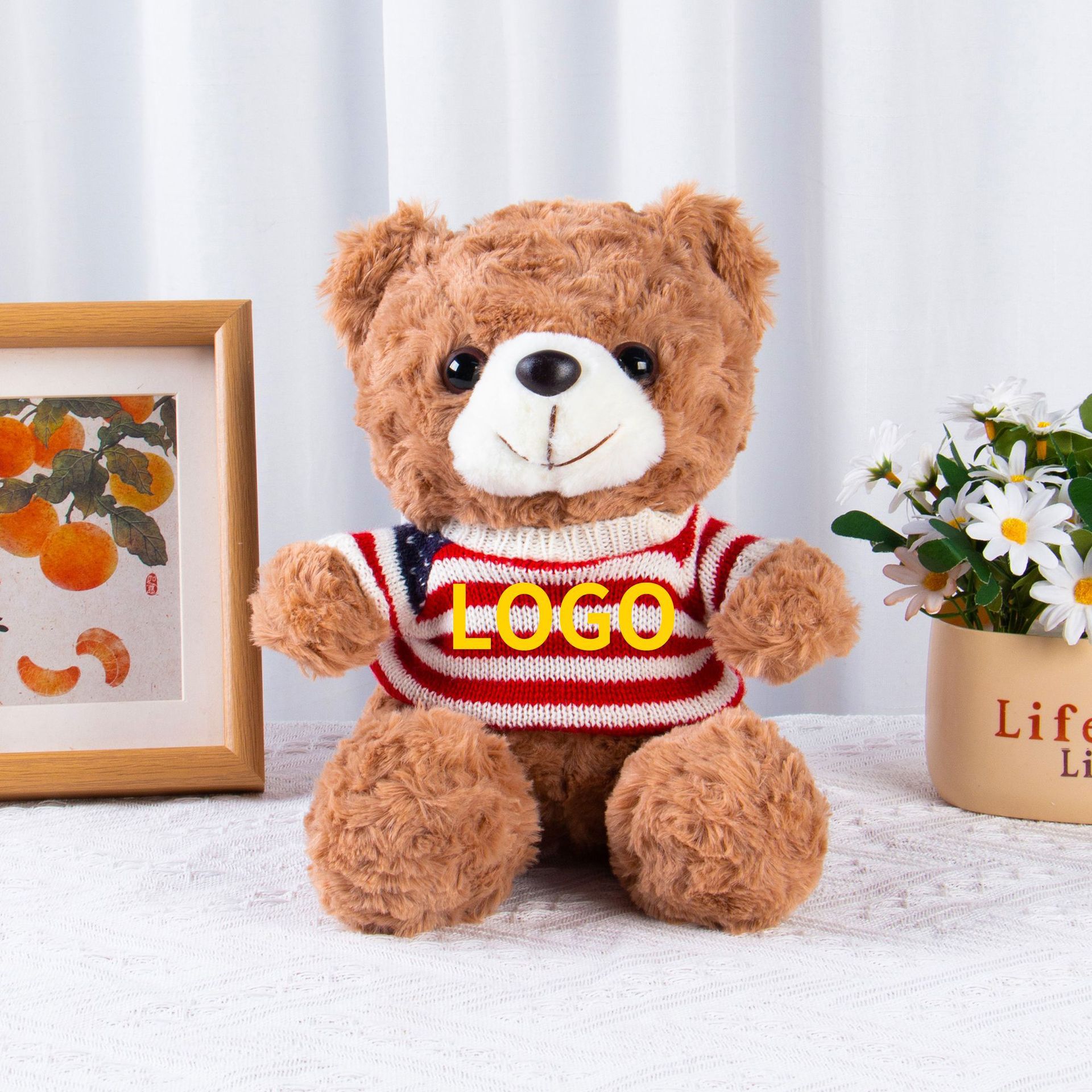 Muñecas de peluche, osos, camisetas, uniformes escolares, suéteres, muñecas para dibujar y imprimir logotipo