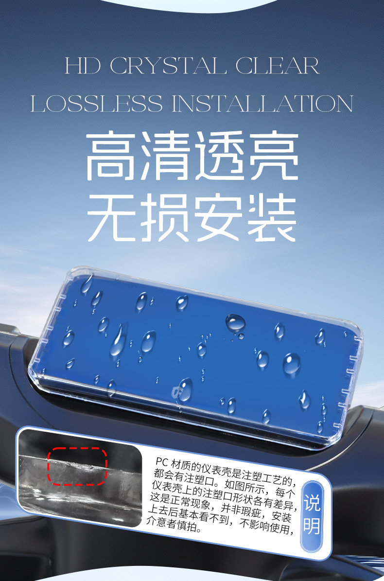Suitable for Small Knives, Green Hornet Waterproof Instrument Case, Display Screen, Central Control Protection Decorative Case, High-Definition Transparent Accessories