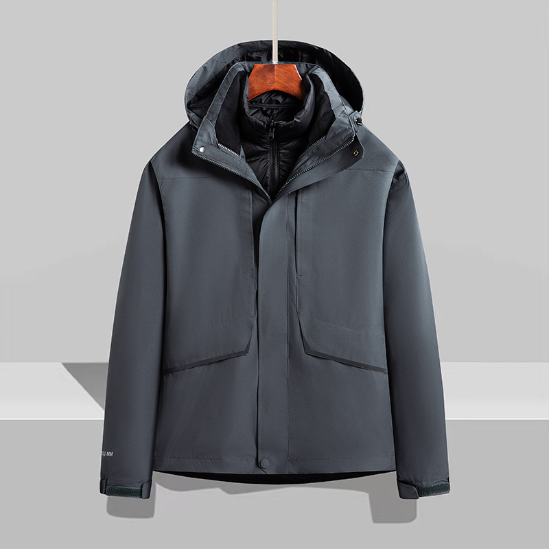 Down Jacket for Men and Women, Outdoor Clothing, Waterproof, Windproof, Warm, Three-In-One 0.05kg Piece Set, Trendy Brand, Winter Warmth