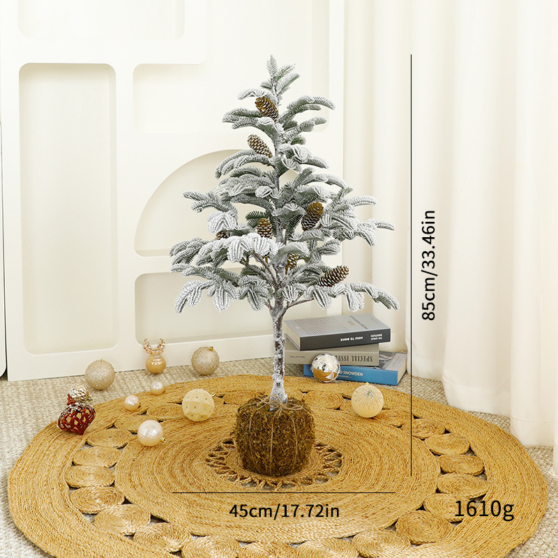 Amazon nieve árbol de Navidad set Navidad hogar decoración de sala de estar suelo musgo fondo adornos de árbol de Navidad