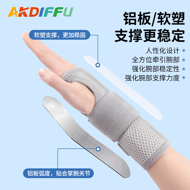 Protector de muñeca transfronterizo correa de muñeca fija placa de acero desmontable vaina de tendón madre mano transpirable ajustable fijo muñeca anti-torsión