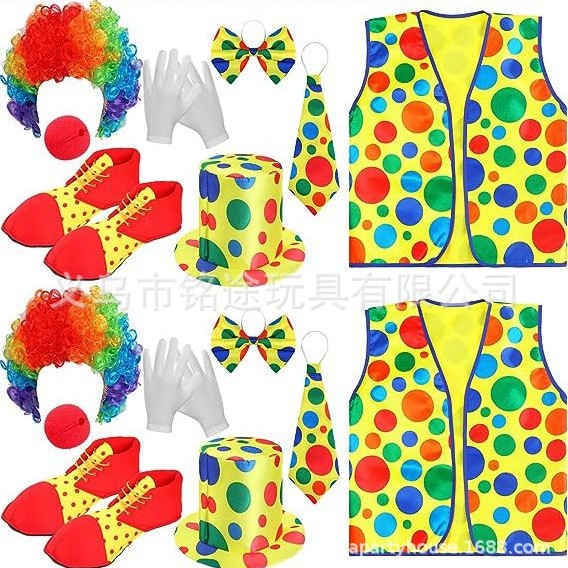 Pascua payaso accesorios de vestir accesorios divertidos sombreros pajarita tirantes zapatos calcetines payaso nariz roja