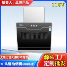 批发110V新款厨房抽油烟机大吸力侧吸欧式家用公寓房出租屋油烟机