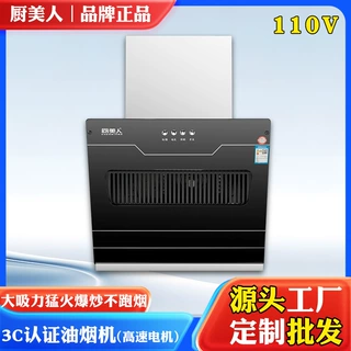 批发110V新款厨房抽油烟机大吸力侧吸欧式家用公寓房出租屋油烟机