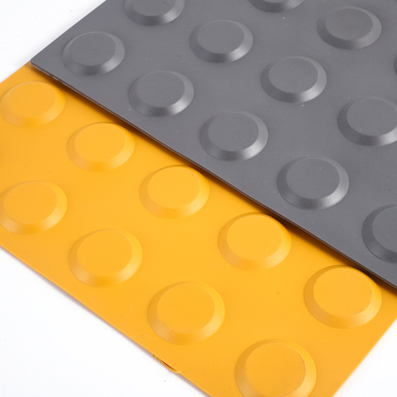 Pvc Rubber and Plastic Blind Walking Blind Paving Bricks High-Speed Rail Subway Anti-Slip Blind Paving Board Outdoor Sidewalk Yellow Guide Blind Bricks