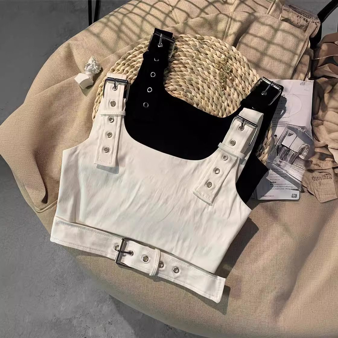 Las niñas Negro ombligo expuesto ropa de trabajo Jazz desgaste exterior camisola niños desgaste exterior sexy Top corto nueva generación de pelo