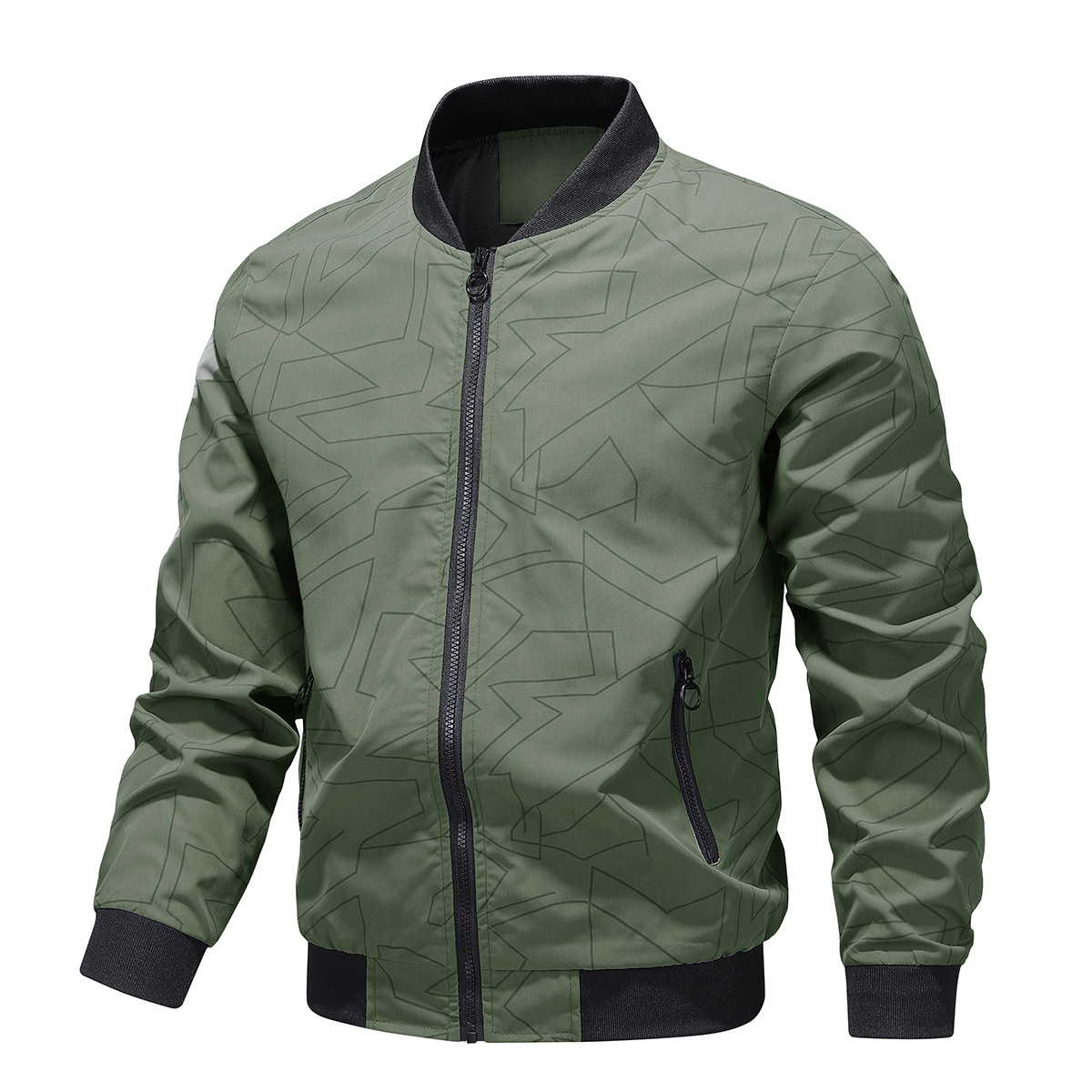 2024 chaqueta para hombre primavera y otoño simple moda joven béisbol cuello chaqueta casual para hombre fábrica venta al por mayor transfronteriza