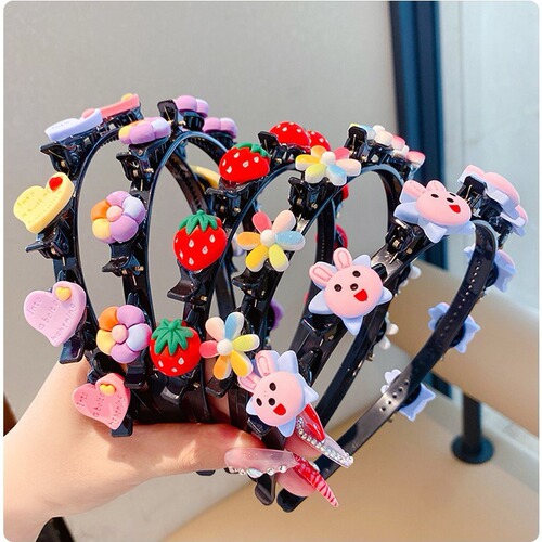 Korean children's hair accessories, girls' hair-pressing headbands, cute baby broken hair hairbands, braided hair clips, hairpins that do not hurt the headgear