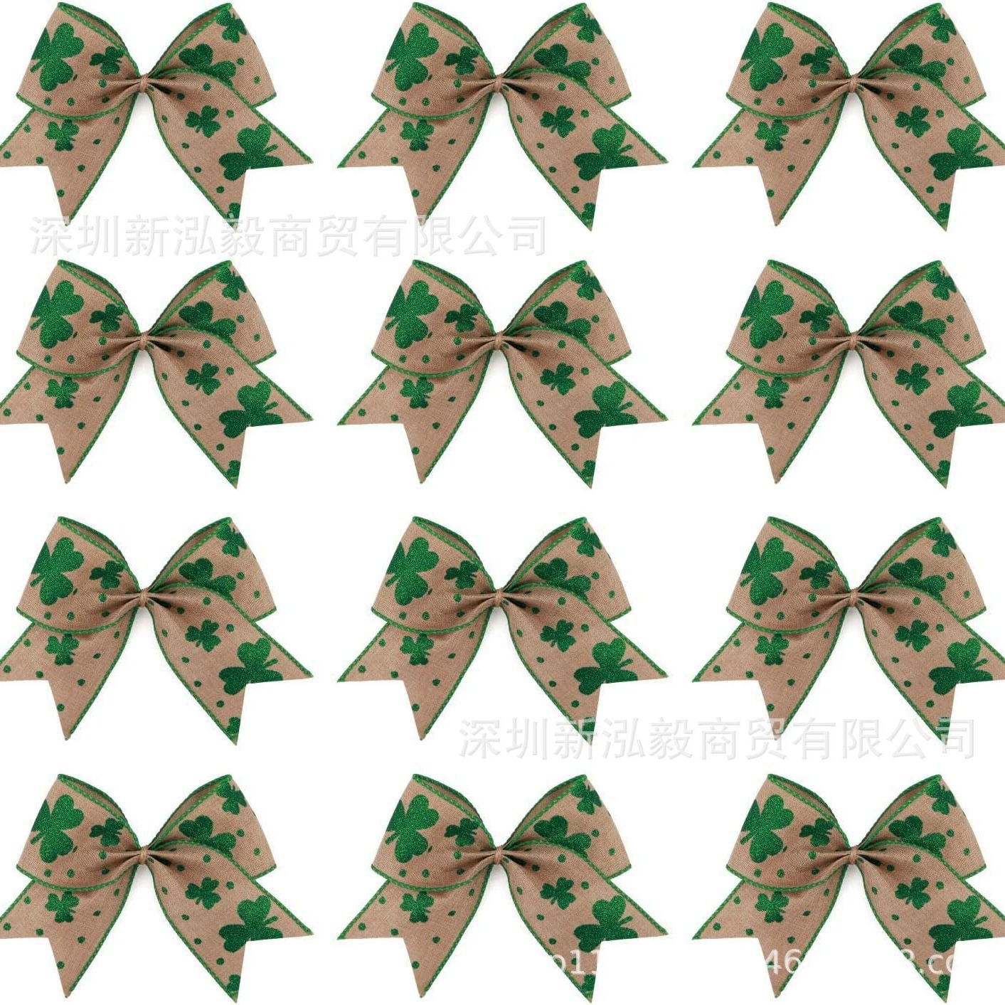 Венок на День Святого Патрика, бант, подарок с клевером, Бабочка, Настенный декор на День Святого Патрика