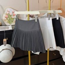 美式辣妹毛呢半身裙2025秋冬新款通勤百褶裙高腰显瘦a字短裙包臀