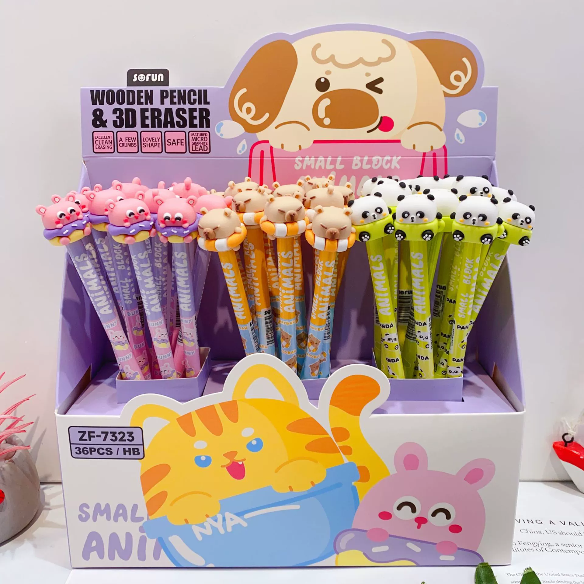 Новый мультяшный Kabbara Panda 3D ластик деревянный карандаш милый карандаш HB карандаш с резиновой головкой деревянный карандаш