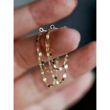 D 40429 S925 Silver Double Layer Earrings S925 ��˫�����