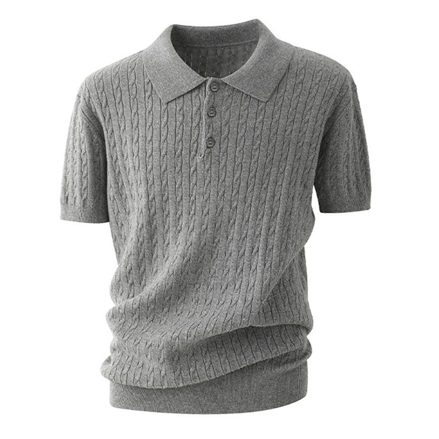 Polo camiseta de punto camiseta de manga corta camiseta de hombre solapa texturas de torsión viejos viento de hielo de verano fábrica transfronteriza al por mayor image 6