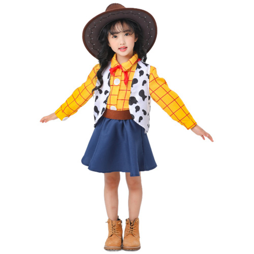 Toy Story 4 Halloween Toys Woody Shepherd Girl Parent-Child Children's Clothing Men's Denim Suit