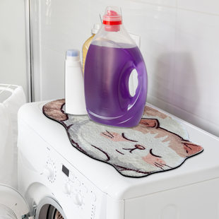 New cute sleepy cat special-shaped mat for household washing machine, dining table top, stain-resistant decorative mat, water-absorbent and non-slip