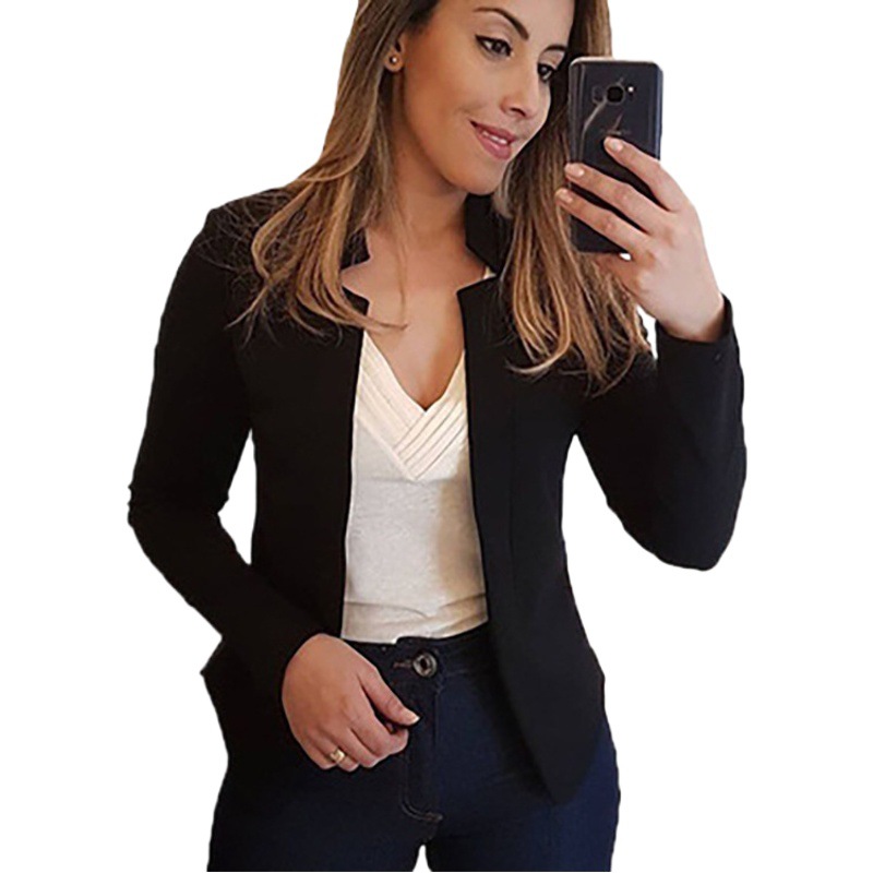 Saco Blazer Formal para Mujer Poliéster Color Sólido para Ropa Casual de Mujer