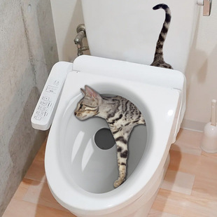 New Cartoon Funny Kitten Bathroom Toilet Waterproof Toilet Seat Toilet Sticker Self-Adhesive Sticker