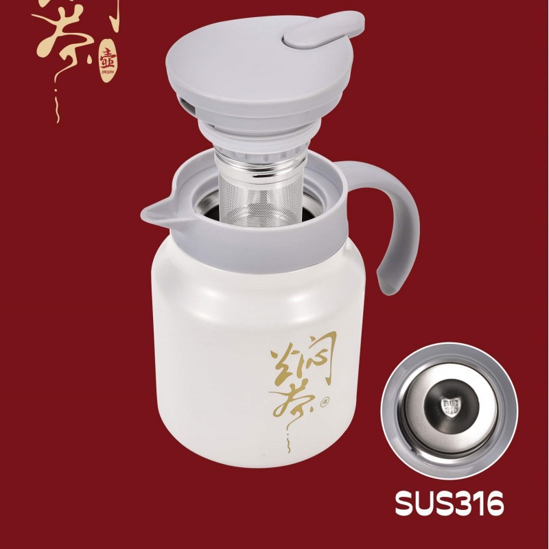 316 Stainless Steel Stewed Teapot Household Old White Tea Bubble Pot Tea Water Separation Thermal Insulation Kettle Large Capacity Thermal Insulation Kettle