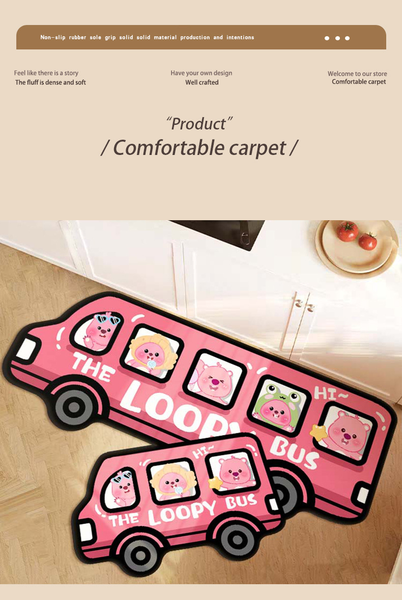 Kitchen Diatom Mud Mat 2024 New Absorbent Non-slip Oil-proof Special Cartoon Long Foot Mat Wash-free Soft Mat